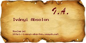 Iványi Absolon névjegykártya