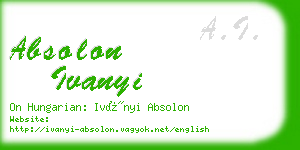 absolon ivanyi business card